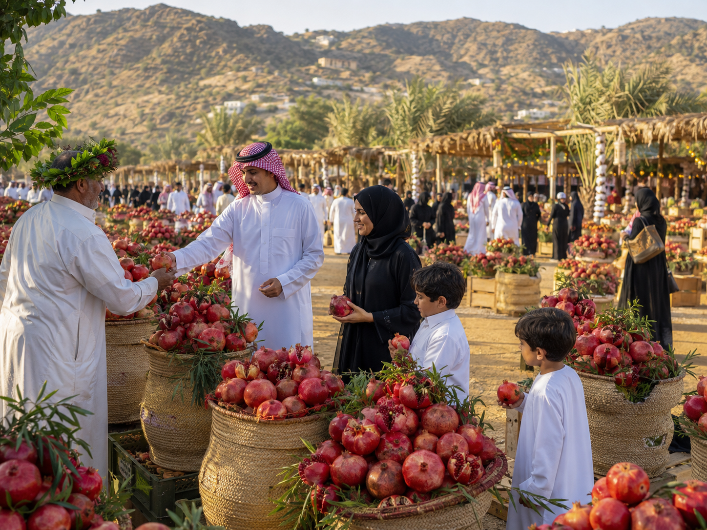 سلال الرمان في مهرجان الرمان الوطني بمحافظة القرى